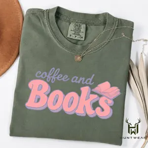Comfort Colors Coffee And Books Shirt, Book Lover Graphic Tee, Cute Reading Aesthetic Shirt, Bibliophile Gift Tee, Cozy Reader Shirt, Bookish Coffee Lover Tee, Library Lover Shirt, Gift for Book Lovers