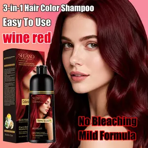 Wine Red | 3-in-1 Hair Dye Shampoo: Instantly Covers Gray Hair. One Wash = Dyeing + Conditioning + Cleansing.Instantly Transforms Gray Hair into a Chic, Wine-Red Look.No Bleaching Required, Gentle on Hair—Effortless Beauty, Even for the "Lazy"!