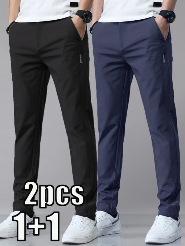 Men's Solid Color Casual Pants, Comfortable Regular Fit, Casual Stretch Waist, Daily Use Men's Trousers, Stylish and Versatile Design for Everyday Wear Men's Solid Color Casual Pants, Comfortable Regular Fit, Casual Stretch Waist, Daily Use Men's Trousers, Stylish and Versatile Design for Everyday Wear