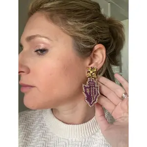 FSU Spear Beaded Earrings with Decorative Design and Elegant Style