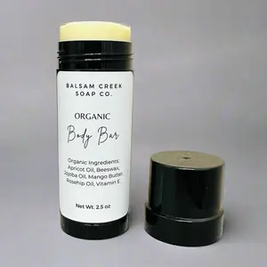 Organic Solid Body Butter Balm by Balsam Creek Soap Co - Eczema Moisturizer - 2.5 oz -  Deeply Moisturizing