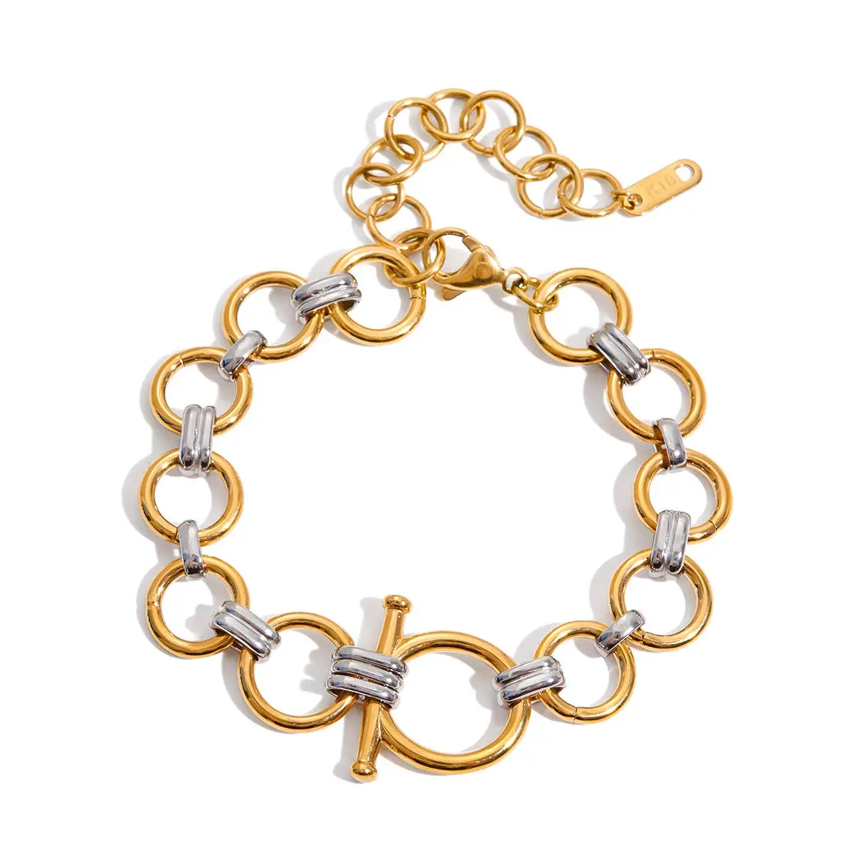 Mixed Metals Toggle Loop Bracelet Waterproof