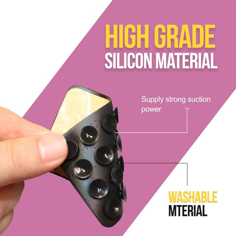 2 Pack Silicone Phone Grip Holder, Non Slip Sticky Grip For Cellphone, Silicone Adhesive 24 Suction Cup Phone Mount, Hands-Free Mobile Holder For Selfies and Videos, Strong Grip For Smartphones.