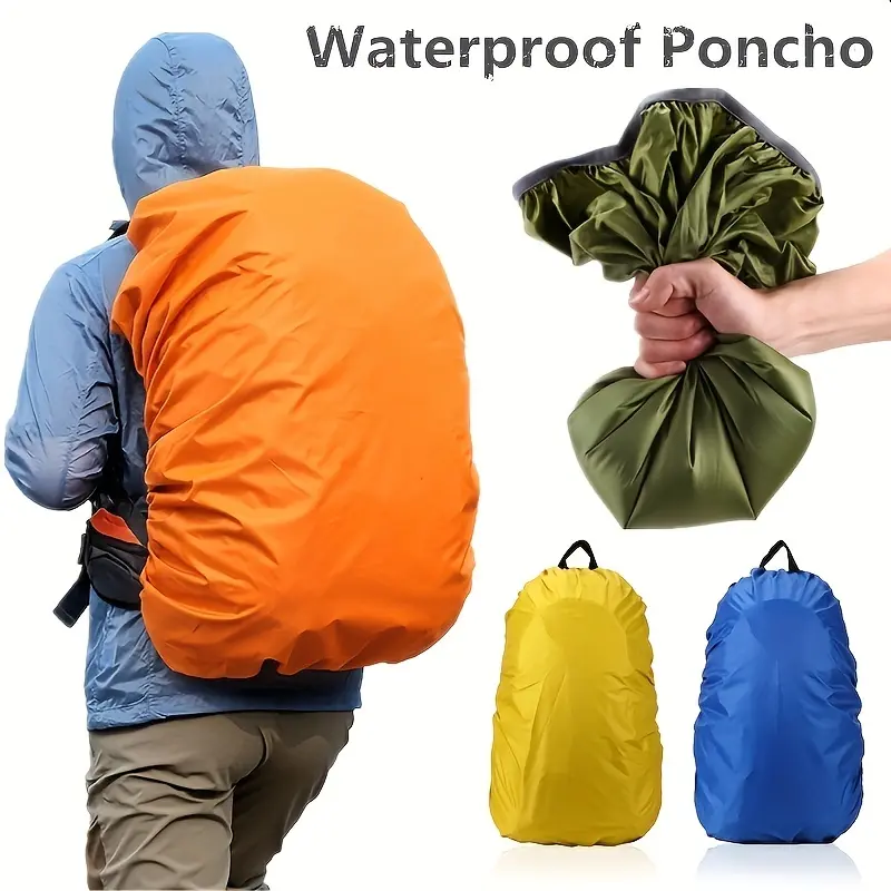 35L Universal-Fit Polyester Backpack Cover - Rainproof Solid-Color Outdoor Travel Protector for Outdoor Enthusiasts, Camping Belongings Guard, Solid Colors