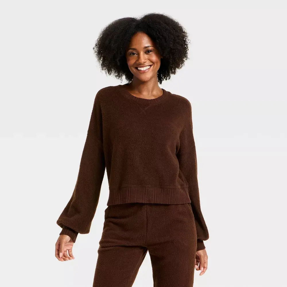 Women's Teddy Pullover Sweatshirt - Auden Women's Teddy Pullover Sweatshirt - Auden