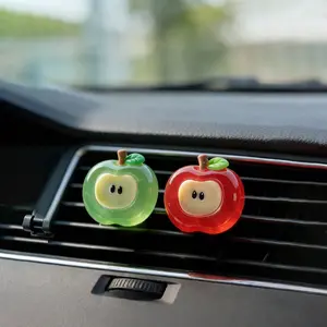 2pcs Cartoon Fruit Car Interior Air Outlet Decoration, Creative Apple-Shaped Car Exhaust Clip, Car Parts Decoration Accessories