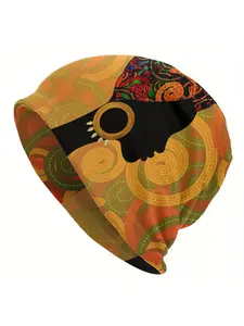 Men's African Women Print Bonnet Hat Windproof Casual Beanie with Vibrant Geometric Patterns Lightweight Warmth for Autumn Spring Hip Hop Streetwear Accessory Beanies