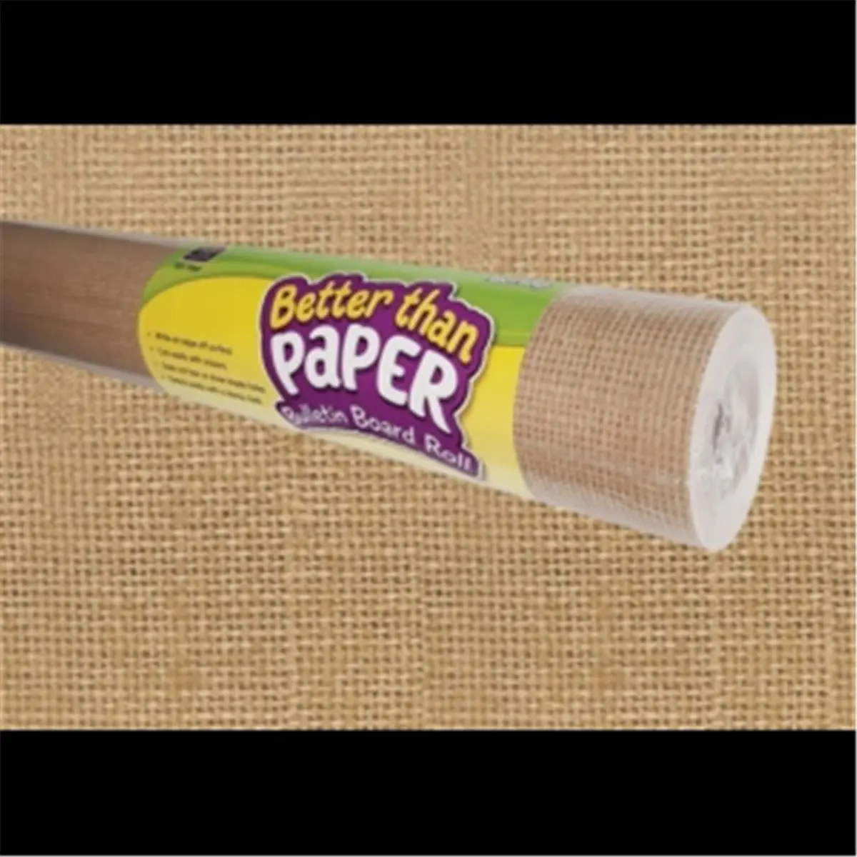 Teacher Created Resources TCR77365 Lightweight Burlap Bulletin Backdrop Roll, 4x12in, No Conspicuous Holes, No Ripping, Tape-Included Hanging Office & School Supply for Teachers’ Classroom Decorations