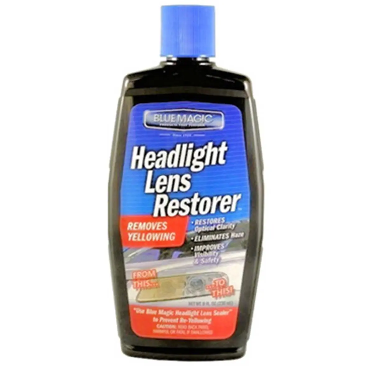 212 MAIN Headlight Lens Restorer, 8oz Container - Removes Yellowing, Enhances Clarity