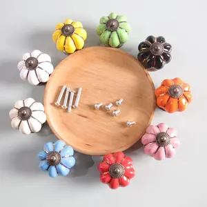 10pcs Colorful Pumpkin Pull Handles Cartoon Multi-Functional Home Bedside Cabinet Door Knob Hardware with Screws Included