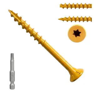 Deck Screws 2 Inch,  Screws #8x2, 300 count, Tan Rust Resistant Epoxy Coated, Outdoor Decking Screws, Torx/ Drive  Deck Screw, T25  Bit Included, for Timber, Fence