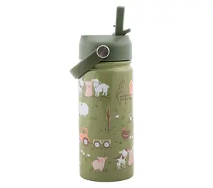 Stephen Joseph Kids Stainless Steel Water Bottle with Handle