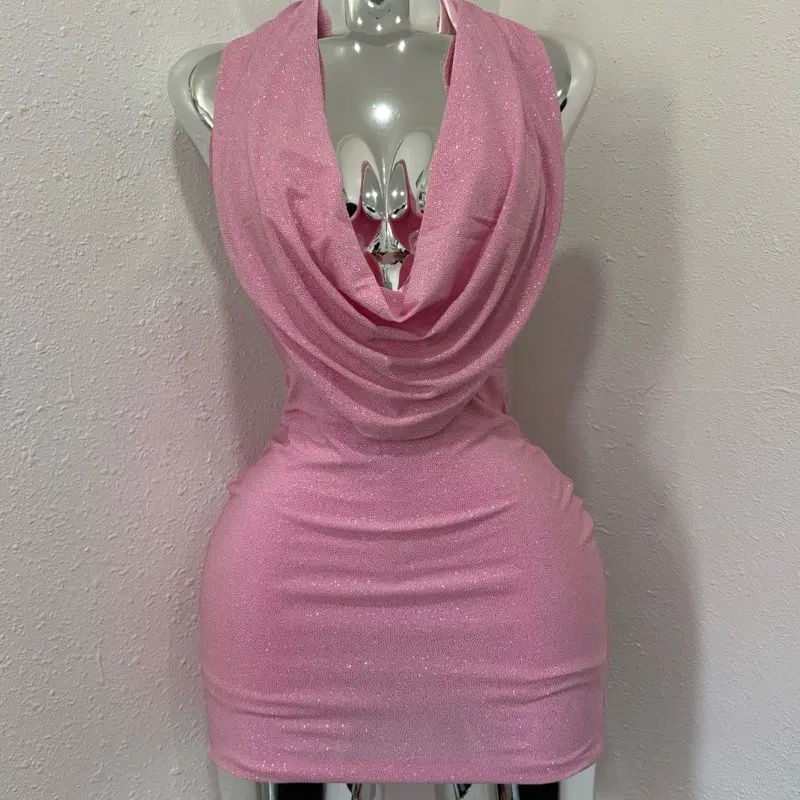 pink baddie dress Plaid Bodycon Dress