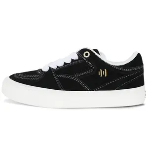 Ollieskate Men's & Women's Lace-Up Sports Skateboard Shoes Non-Slip Wear-Resistant Comfortable Daily Campus Wear All Seasons Black Leather Sneakers