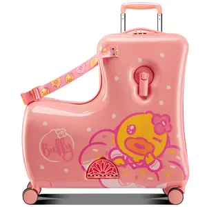 2025 Best-selling Little Yellow Duck Children's Ride-on Suitcase, a must-have for family trips and traveling with children.