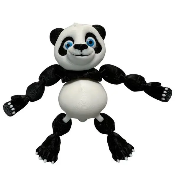 3D Printed Plastic Panda with FREE Bamboo stick (can be held in Pandas hand)