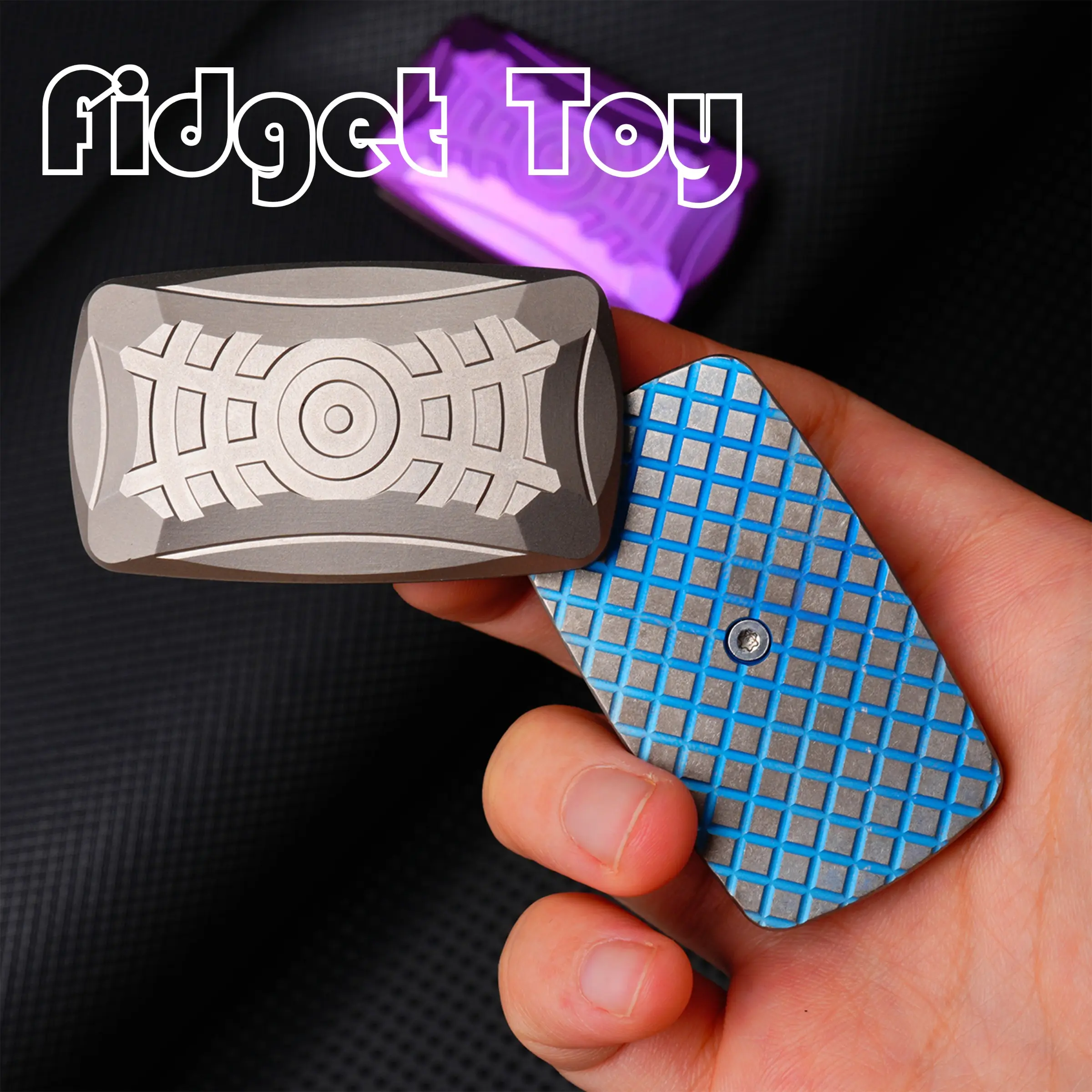 Titanium Alloy Fidget Toy, Dual-Sided Magnets, Edc Rotating Toy, and Blue, Stress Relief, Anxiety Reliever, Desk Accessory