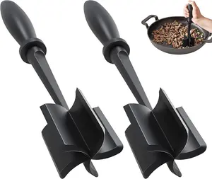 2 Pcs Meat Chopper, Upgrade Hamburger Smasher, Premium Heat Resistant Meat Masher for Ground Beef, Ground Turkey and More, Non Stick Mix Grinder PGYARD