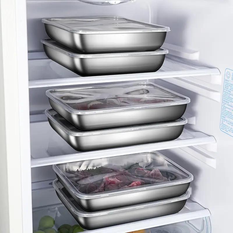 Metal Food Storage Box with Lid, 6 Counts/set Durable Food Storage ...