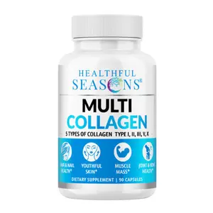 Healthful Seasons Multi Collagen Capsules (Types I, II, III, V, and X) for Hair, Skin & Nails.