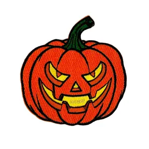 Jack-O-Lantern Embroidered Iron-on Patch