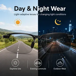 Photochromic Driving Glasses Auto Tint – Day Night Vision Sunglasses with Anti Blue Light & UV Protection, Scratch Resistant Sport Eyewear for Men Women, Perfect Graduation & Mothers Day Gift SummerVibes