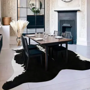 Imitation Cowhide Carpet Cow Print Carpet Suitable For Living Room, Bedroom, Room, Animal Print Carpet For Dining Room Western Home decor, Coffee-colored, Gift Giving, Home decor, room decor bedroom, Christmas decorations.