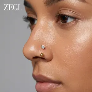 zengliu Tiny Gold Heart Nose Stud & Sparkly Crystal Nose Ring | Hypoallergenic 20G Piercing Jewelry for Women | Minimalist Daily Accessory