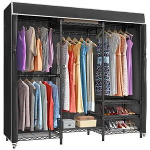 VIPEK V5C Covered Closet Rack, Heavy Duty Freestanding Closet Organizer with Adjustable Shelves Portable Wardrobe Rack Storage Furniture,  Load 800LBS