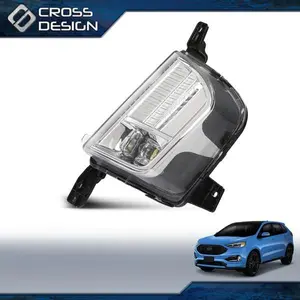 CROSSDESIGN LED Fog Light Fog Lamp Assembly Front Left Driver LH Fit For 2019-2022 Ford Edge