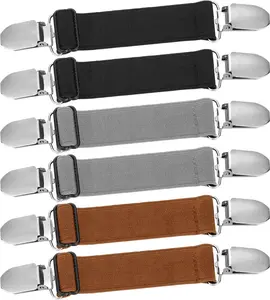 6 count Pant  Tightener  Cinch Clip Belt Adjustable Elastic Pant Clip Women Men