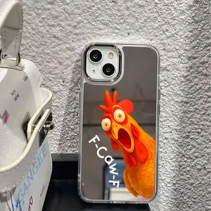 F-Caw-F Funny Chicken FCAWF Humor Quote Rooster Meme Mirror-Finish Phone Case Phone Case For 16 15 14 13 12 11 X XS PRO PLUS MAX Phone Case #IPGJ1