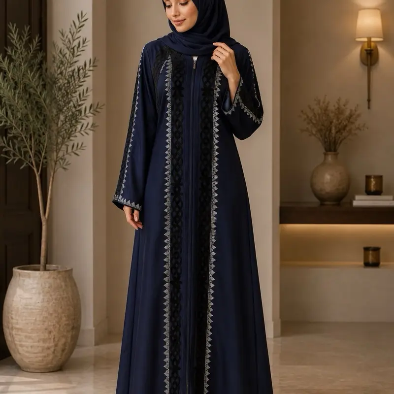 #43 Dubai luxury 1-piece abaya with matching hijab