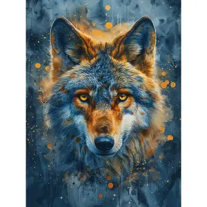 Wolf Pattern DIY Diamond Arts Colorful Painting Kit without Frame, Multicolor DIY 5D Diamond Arts Painting, Wall Art Decor for Home Living Room