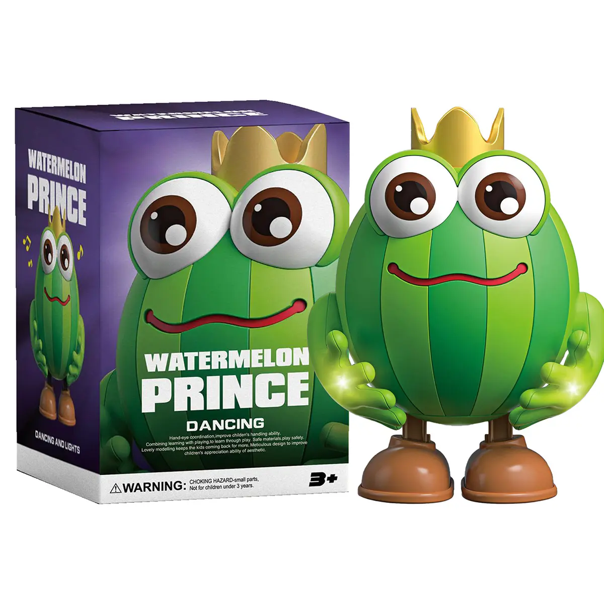 Watermelon Prince Dancing Toy - Viral Musical Frog with Lights, Interactive Dance Toy for Kids Toddlers, Birthday Party Gift Boys Girls Age 3+,Blind Box-Style Random Voiceovers