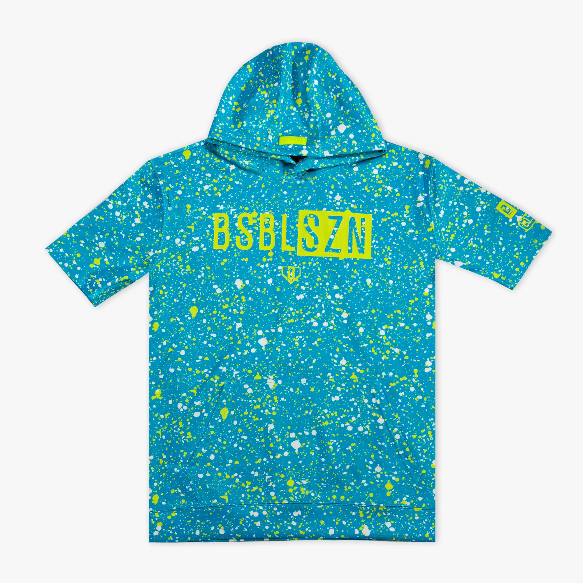 Short Sleeve Hoodie V3 - Splatter Highlighter