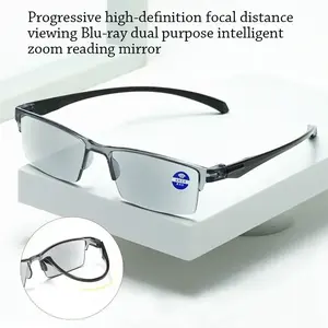 Smart Automatic Zoom Reading Glasses Anti Blue Ray Eyeglasses Autofocus Power Half-Rim Near Far Computer GlassesGift
