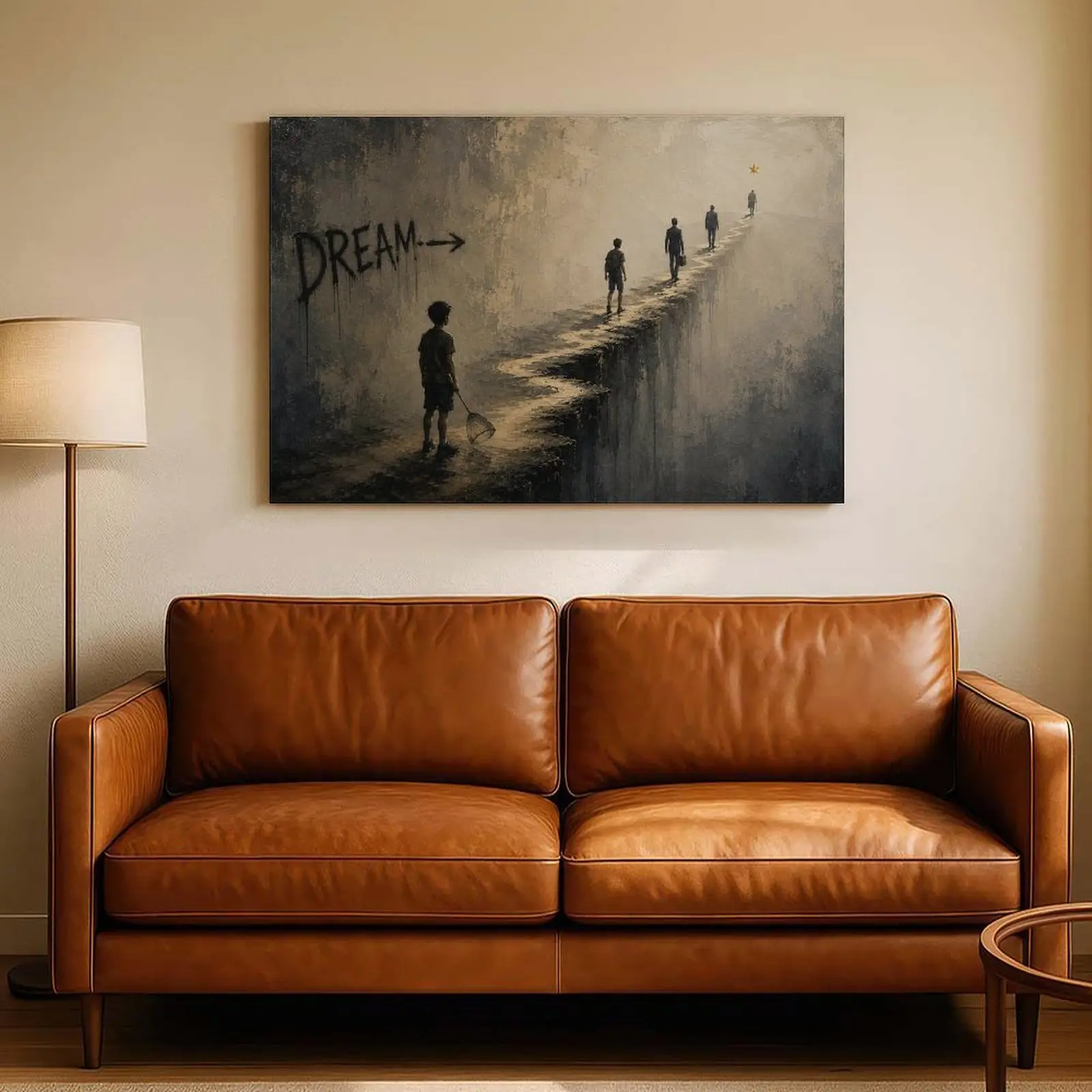 Chasing Dreams Canvas Wall Art Print – Inspirational Abstract Artwork About Life, Ambition & Growing Up, Emotional Motivational Poster for Bedroom or Office, Meaningful Modern Canvas Decor, Unique Gift for Dreamers & Deep Thinkers