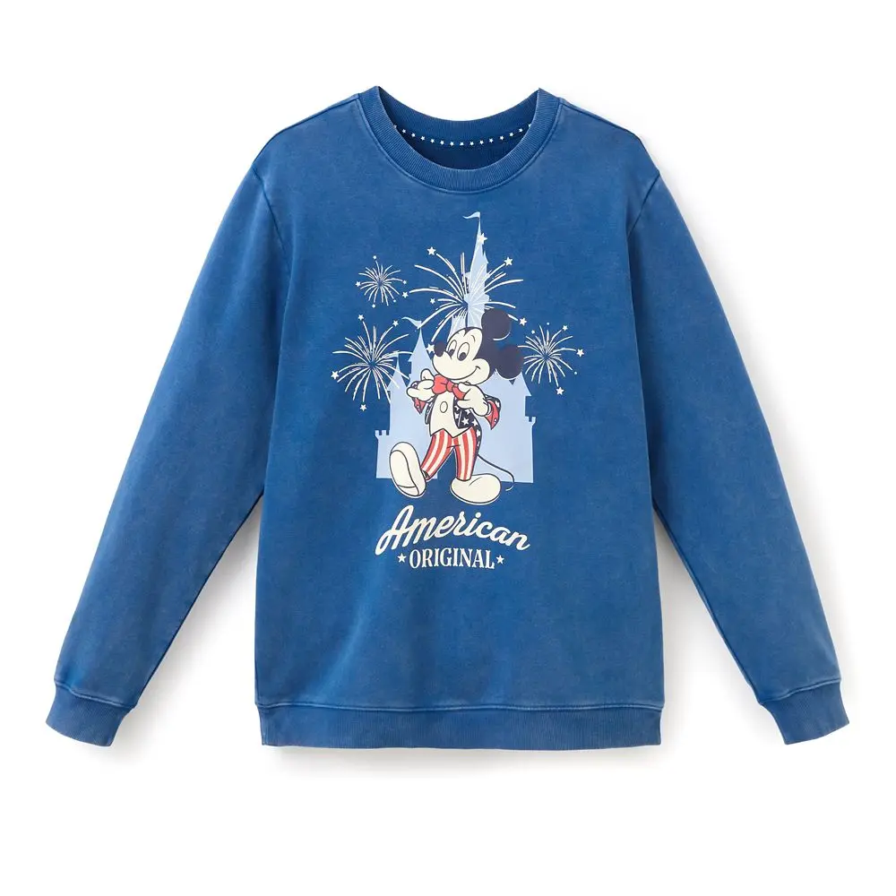 Disney Store Mickey Mouse Americana Pullover Sweatshirt for Adults
