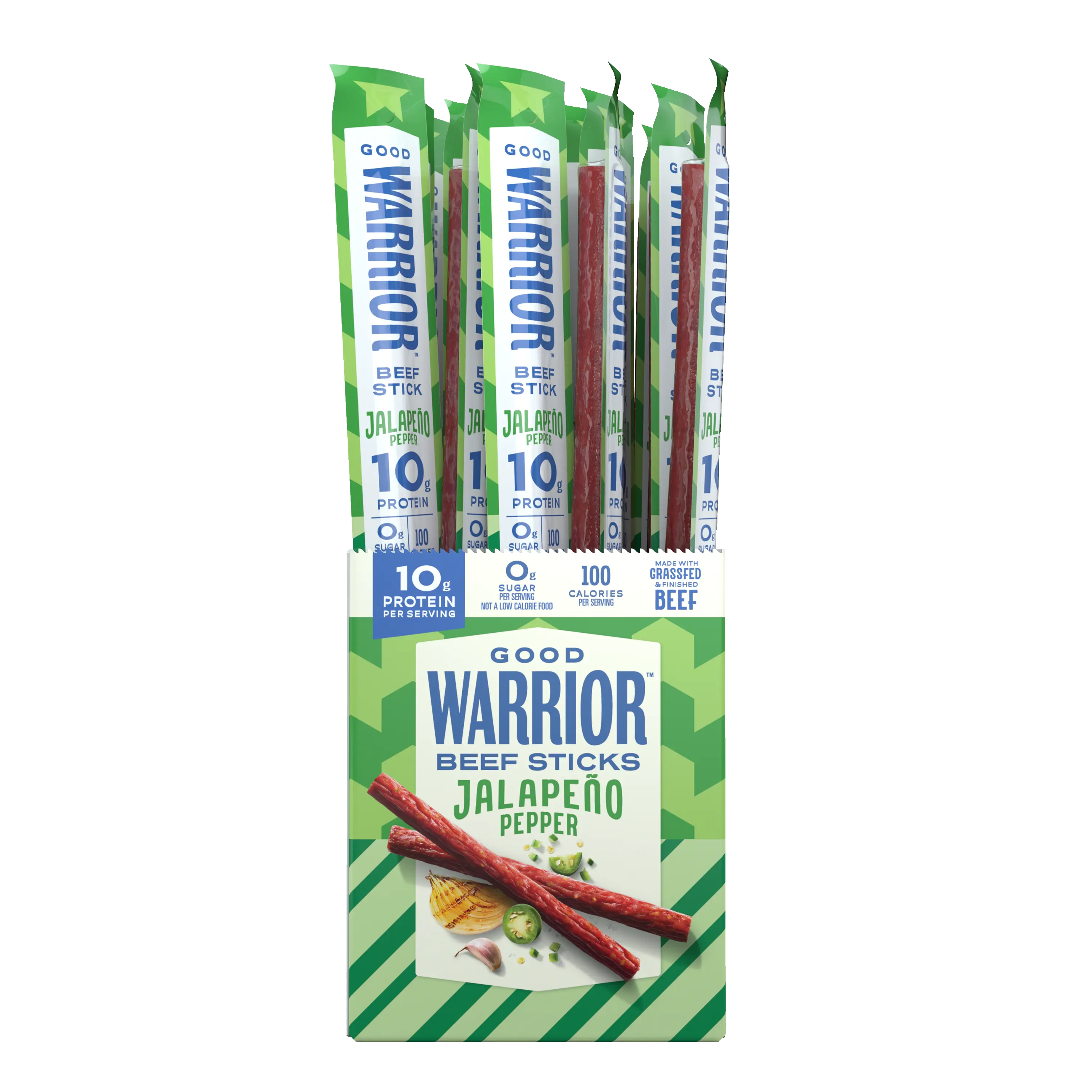 GOOD WARRIOR JALAPENO BEEF STICKS (18 COUNT)