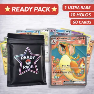 ☆ READY PACK ☆ | 60 Pokémon Card Lot | 10 Holos + Ultra Rare Card GUARANTEED
