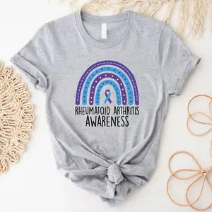 Rheumatoid Arthritis Awareness T-shirt, Rheumatoid Arthritis Survivor Shirt, Awareness Month Tee, Support Squad T-shirt, Rheumatoid Arthritis Ribbon Tee