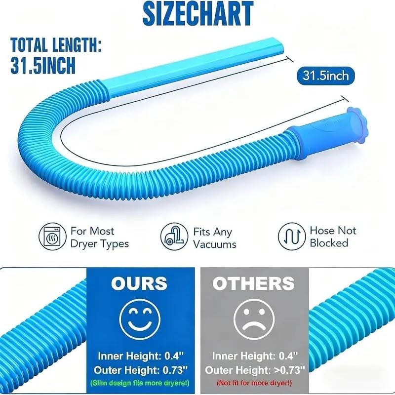 1 Piece Dryer Vent Cleaner Kit Compatible with All Vacuum Cleaners,Dryer Lint Brush & Vacuum Hose Attachment with Stretch Universal Connector,Flexible Vacuum Hose & Lint Remover for Deep Lint Removal,Perfect for Daily Deep Cleaning&Mother's Day Gift Idea