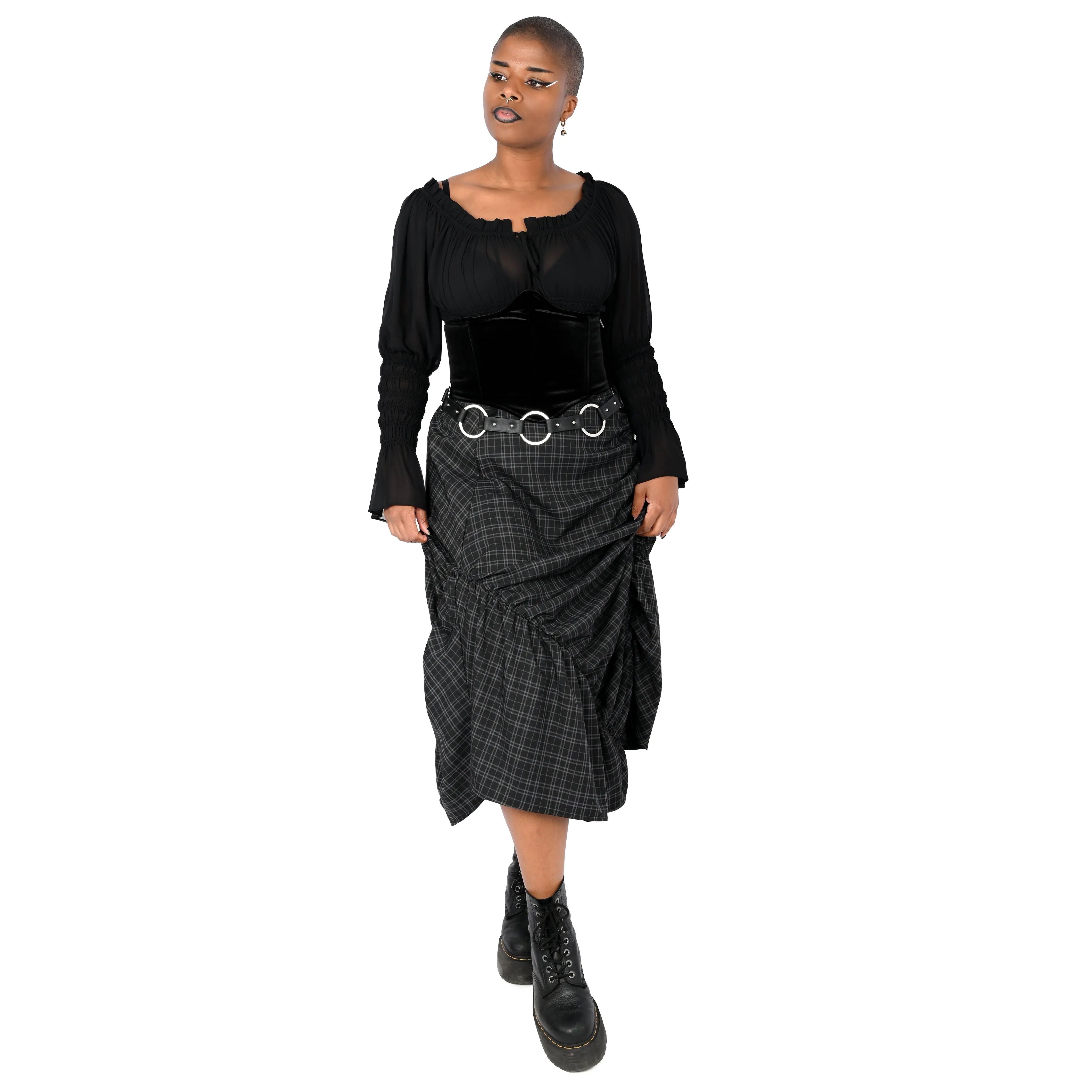 Cara Skirt - DEADSTOCK - Dark Plaid - XS/XL/4XL left!