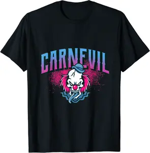 CarnEvil Clown Scary Fun Halloween Carnival Apparel T-Shirt - Nicolekhach Shop 95B08KQ6V1Z3