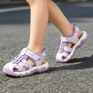 Girls' Closed-Toe Sandals - Toddler Girl Flower Sport Sandals with Breathable, Anti-Slip Design for Summer Kids' Footwear