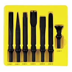 212 MAIN 7-Piece Heavy Duty .498 Shank Chisel Set, Rustproof Coating, Molded Tray (Grey Pneumatic Corp. GYCS807), Seven Pieces
