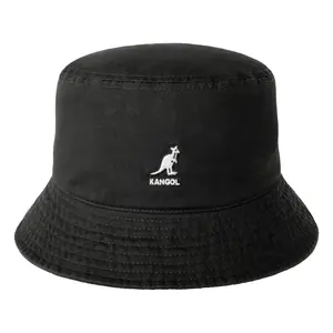 Kangol Washed Bucket Hat - Lightweight Cotton Black Unisex Outdoor Activities for All Ages M, L, XL