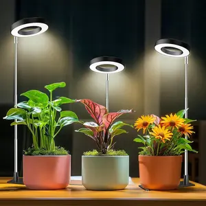 Indoor Plant Grow Light, USB Powered LED Full Spectrum Plant Light, Height Adjustable LED Plant Light with 10 Dimming Brightness & On/Off Time Home Modern