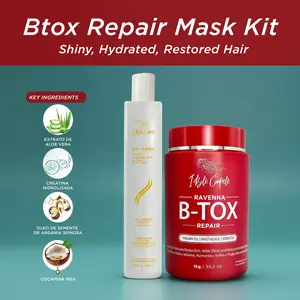 I Belli Capelli Ravenna Btox Repair Mask Kit + Anti-Residue Shampoo Haircare Cleansing Comfort Organic Keratin Thickening Essentials Duo
